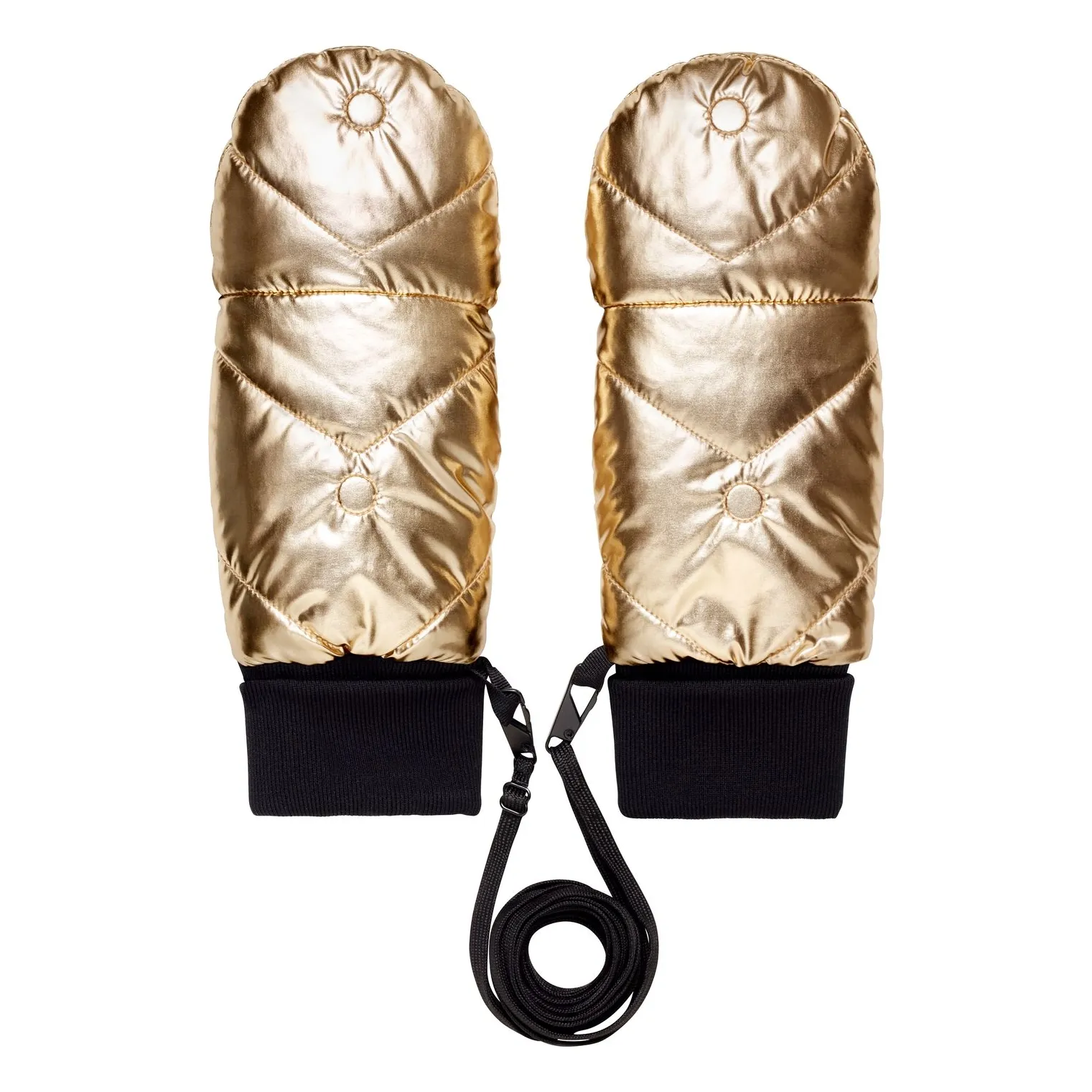 Fudoon Gold Convertible Metallic Mittens