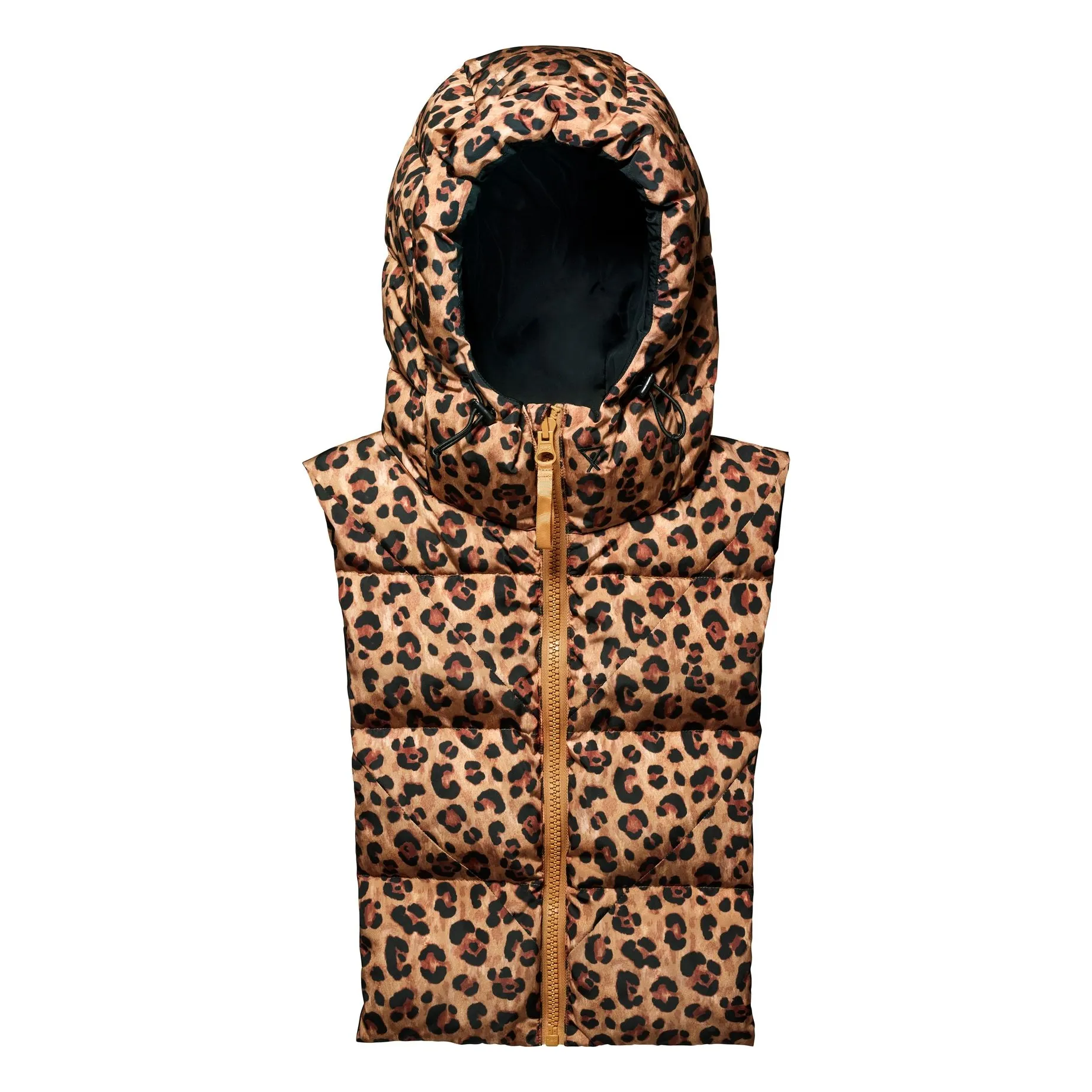 Capuche Doudoune Réversible Léopard | Camel- Image produit n°0