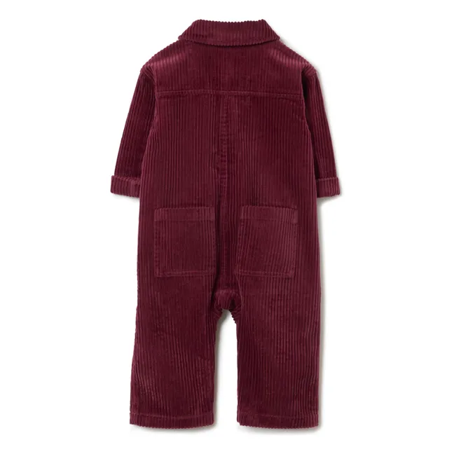 Corduroy jumpsuit | Burgundy