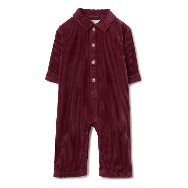 Corduroy jumpsuit | Burgundy