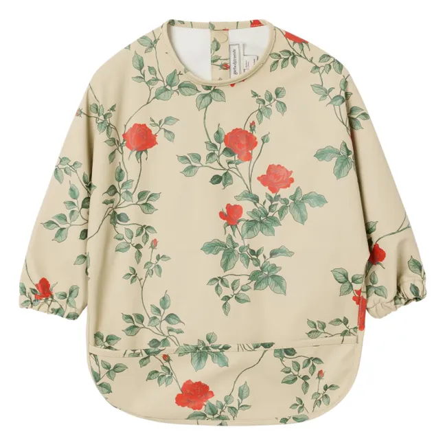 Pink Long Sleeve Bib | Ecru