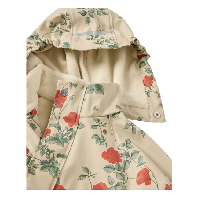 Roses Waterproof Jacket | Ecru