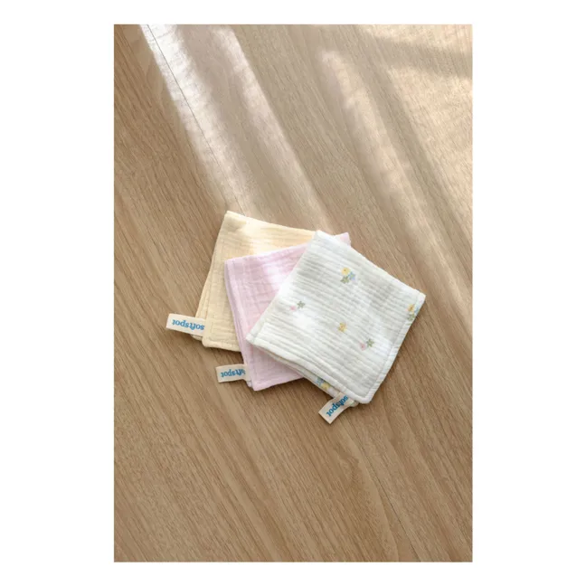 Serviettes Daisies en coton bio - Set de 3