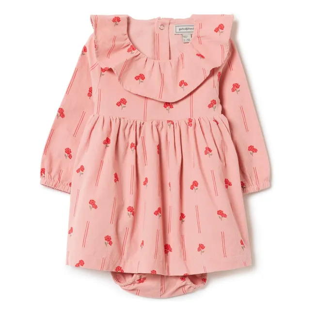 Kleid Peony Gerippter Samt Mini | Rosa