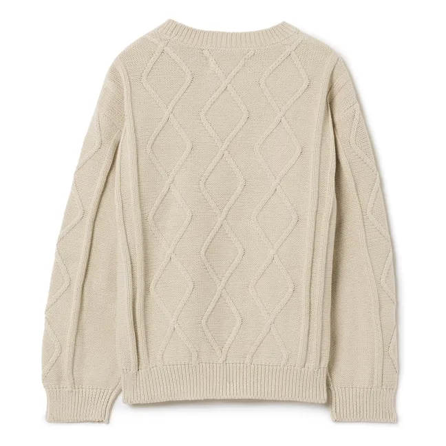 Mini maglione ricamato in maglia | Beige
