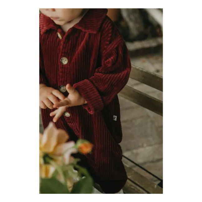Corduroy jumpsuit | Burgundy