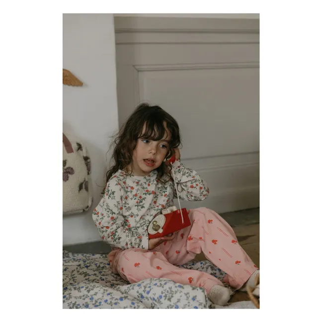 T-shirt Petit Rose | Ecru