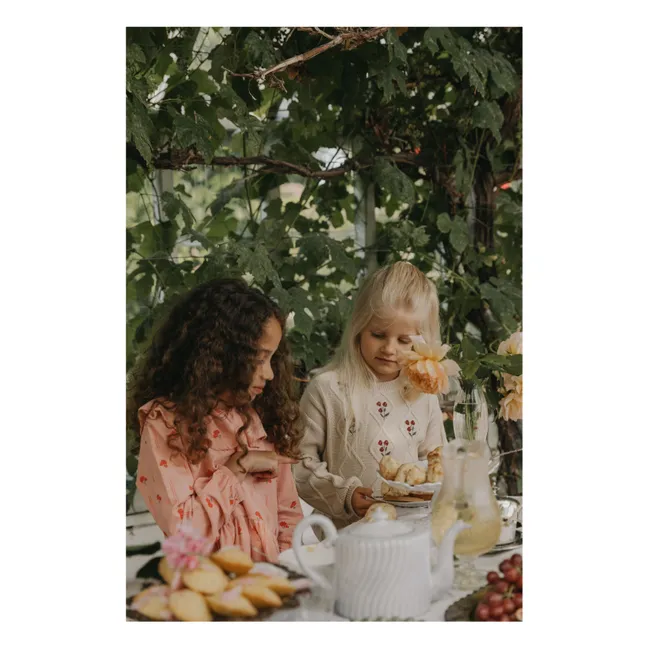 Bestickter Strickpullover | Beige