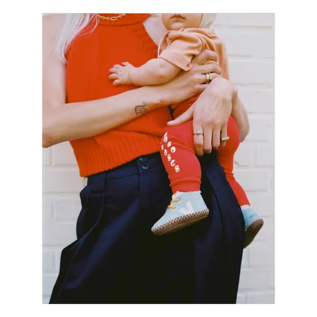 Collaboration Veja x Milk - Chaussons Lacets Baby Winter Suede | Bleu ciel