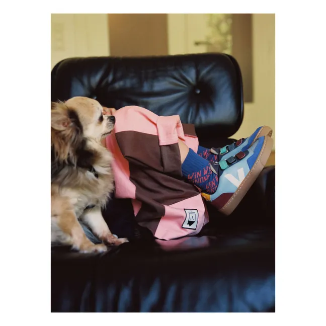 Veja x Milk Collaboration - V-90 Leather O.T. Scratch Sneakers | Light blue