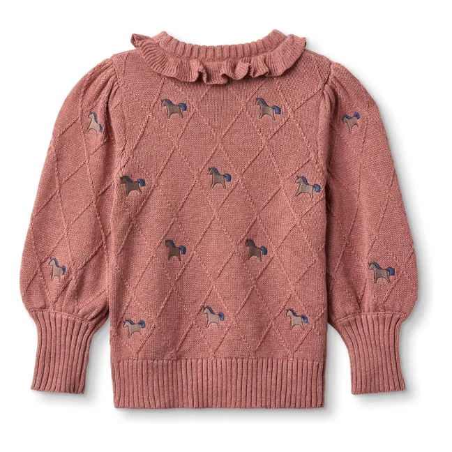 Pull Lucie Unicorne Coton Bio | Rose