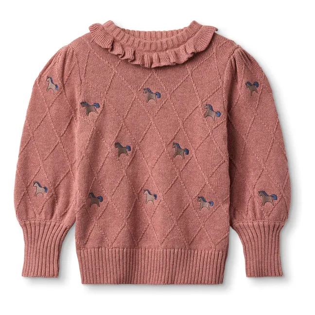 Pull Lucie Unicorne Coton Bio | Rose
