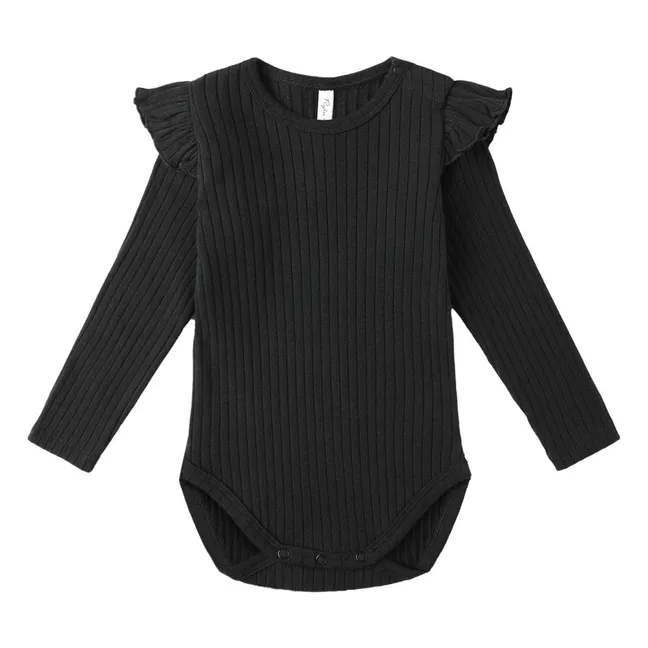 Ribbed bodysuit | Black