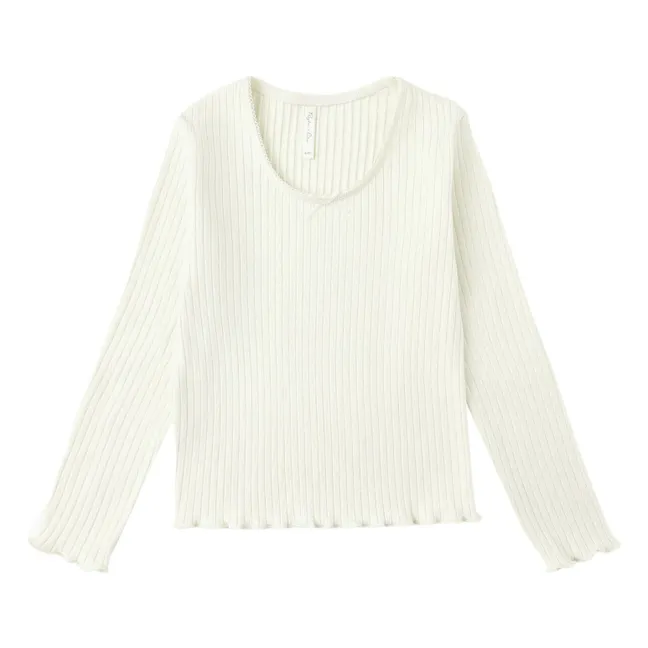T-shirt Côtelé Mini | Ivoire