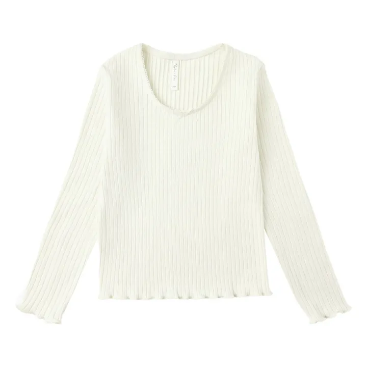 T-shirt Côtelé Mini | Ivoire- Image produit n°0