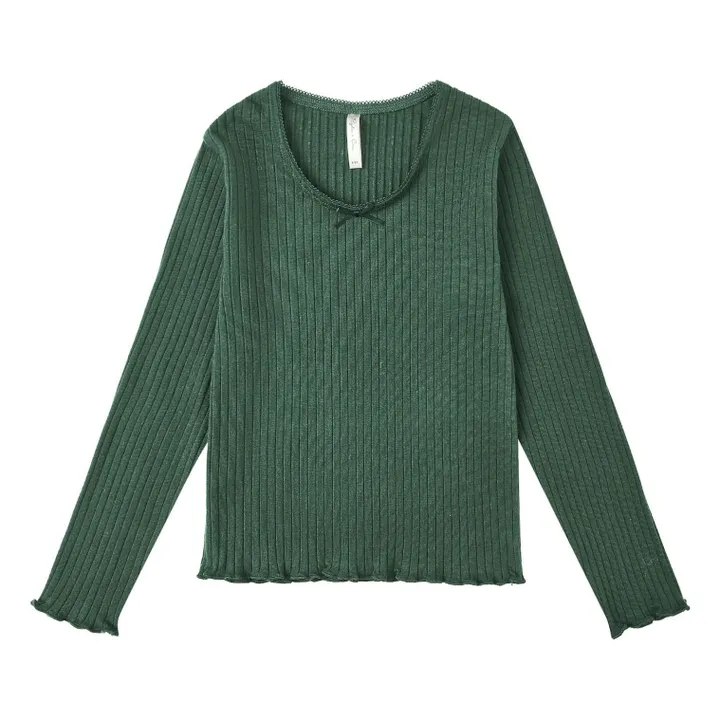 T-shirt Côtelé Mini | Vert- Image produit n°0