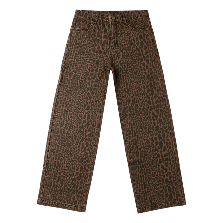 Pantalon Baggy Leopard | Marron- Image produit n°0