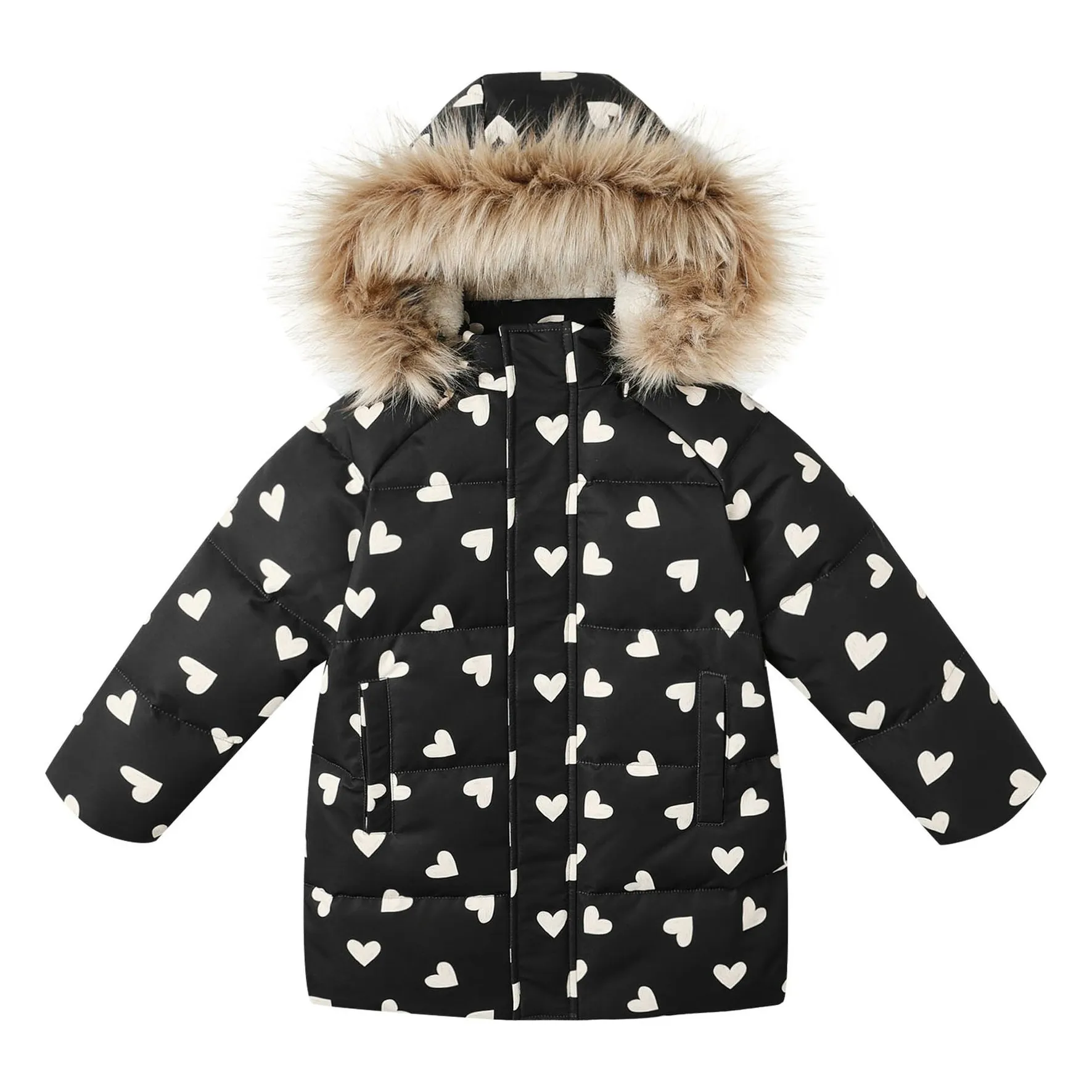 Rylee + Cru Black Doudoune Hearts