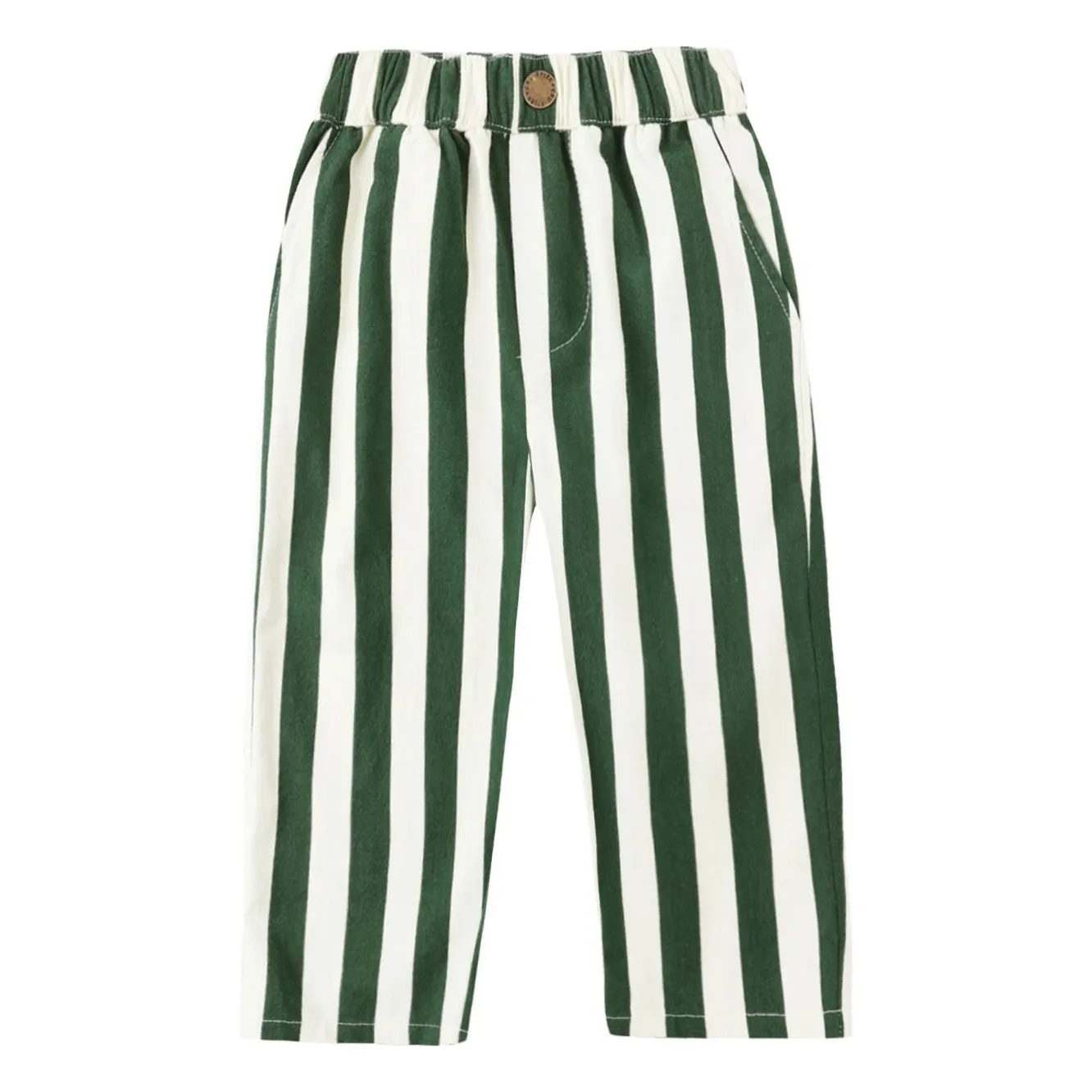 Rylee + Cru Green Baggy Stripes Pants