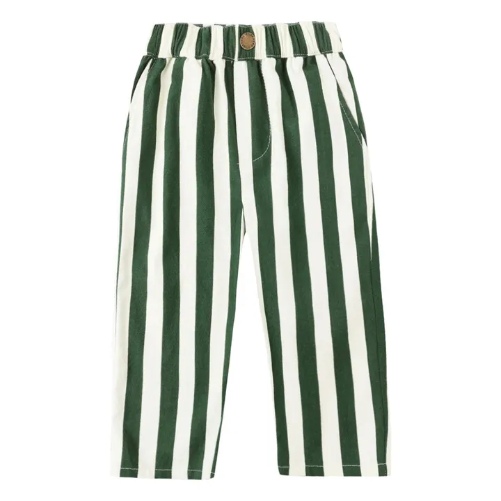 Pantalon Baggy Rayures | Vert- Image produit n°0