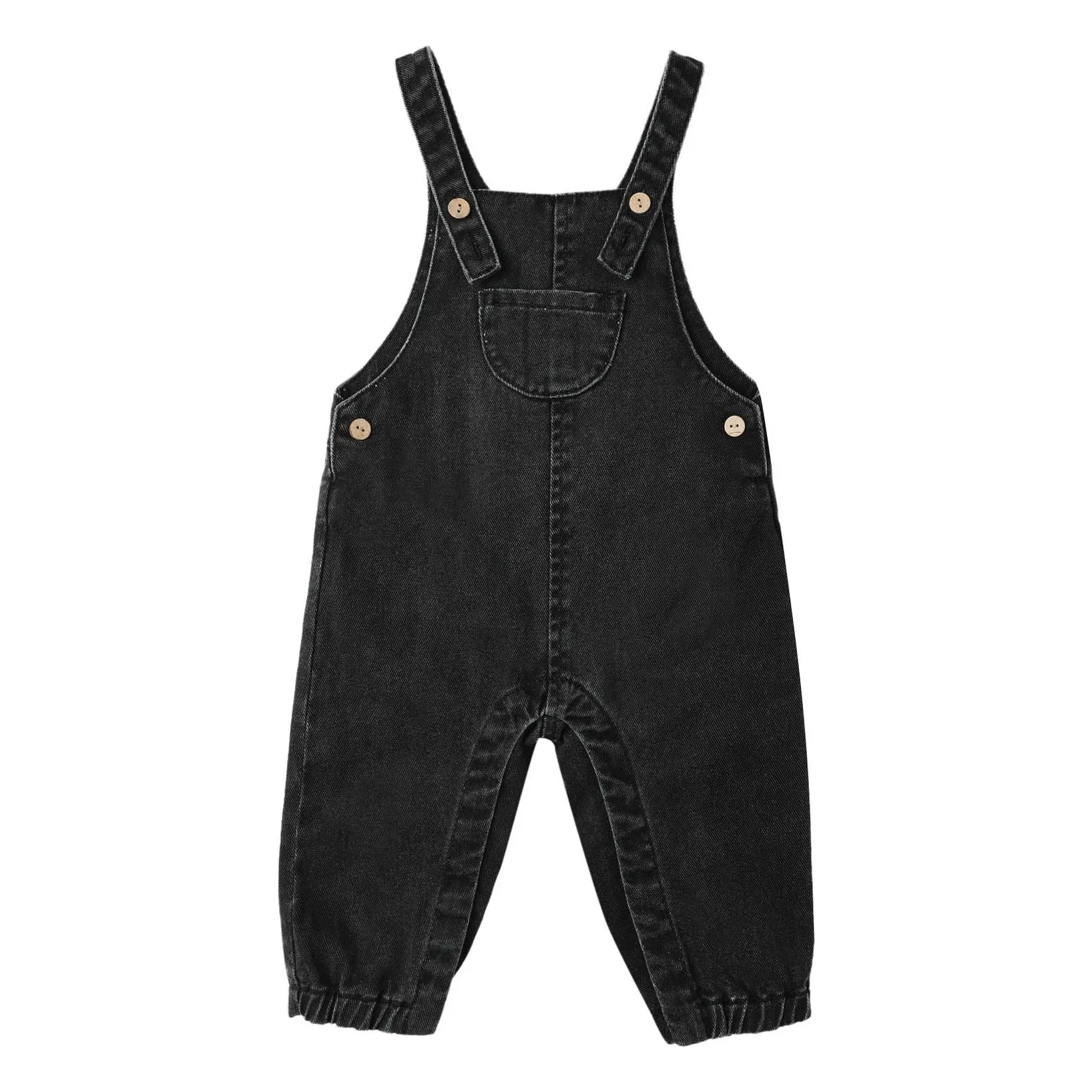 Rylee + Cru Denim Black Denim Overalls