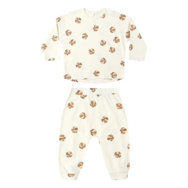 Basketball T-shirt and Pants Set | Ivory