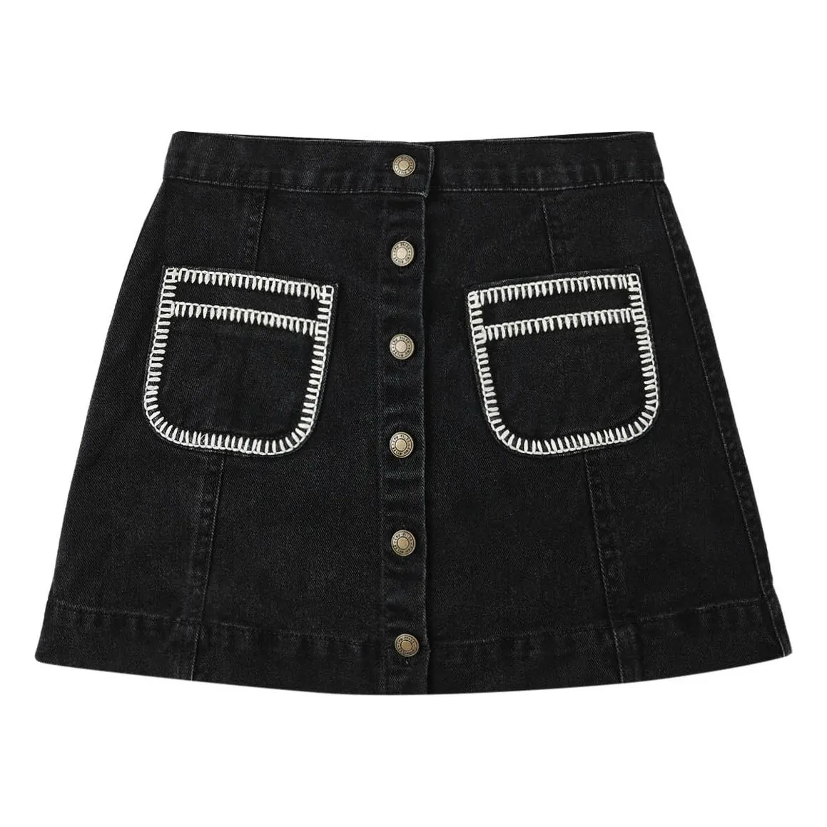 Rylee + Cru Denim Black Denver Skirt