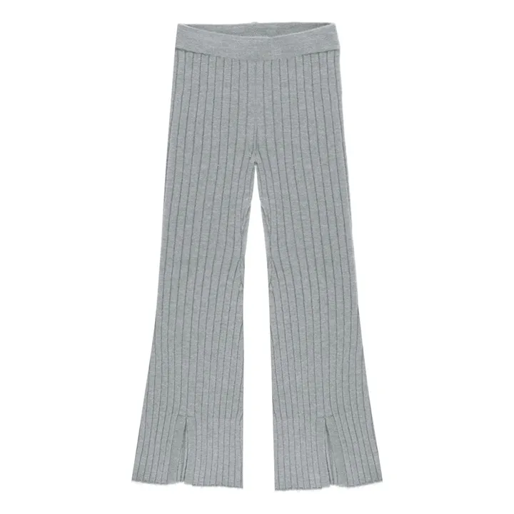 Ribbed Flare Legging | Grey blue- Product image n°0