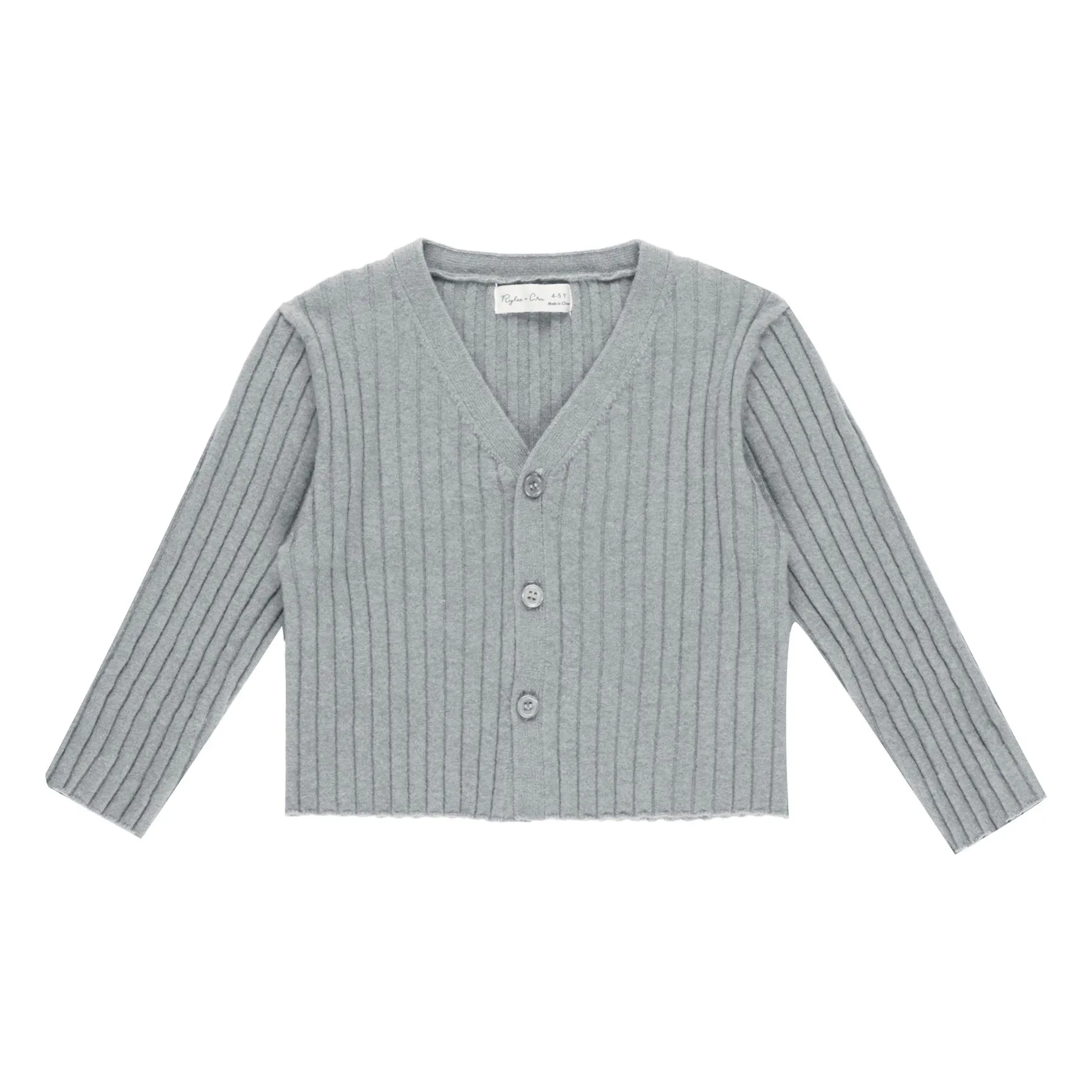 Rylee + Cru Grey Blue Mini Mesh Ribbed Vest