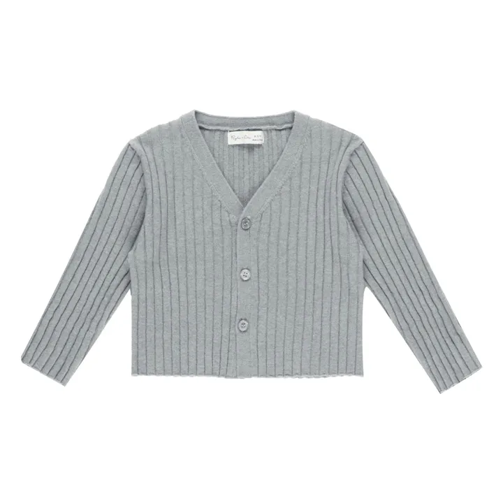 Gilet Côtelé Maille Mini | Bleu gris- Image produit n°0