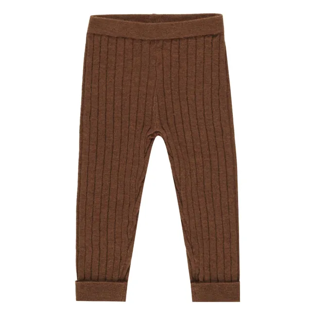 Mini Mesh Ribbed Legging | Brown