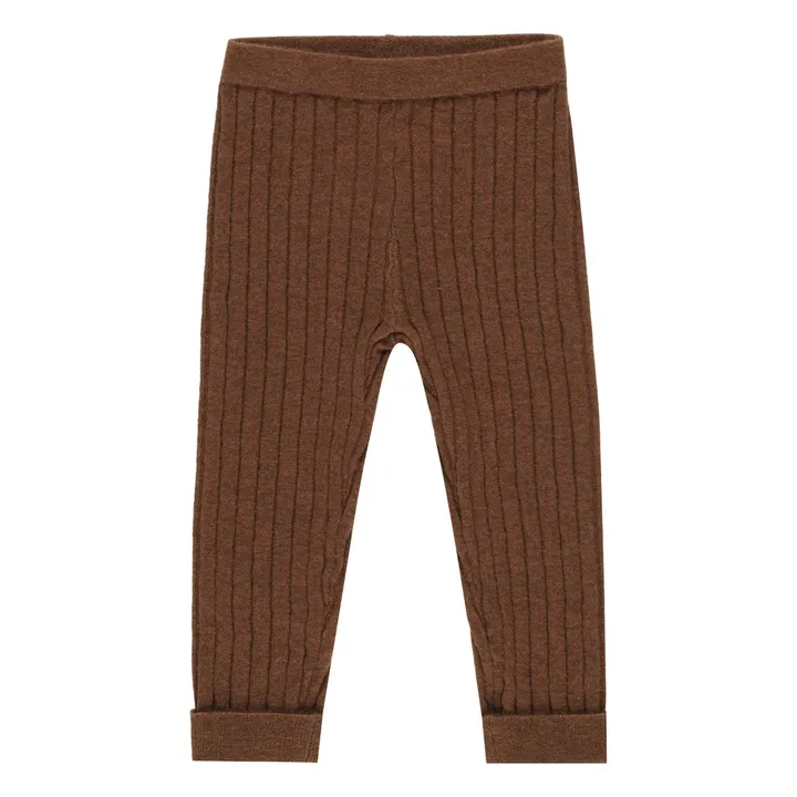 Mini Mesh Ribbed Legging | Brown- Product image n°0