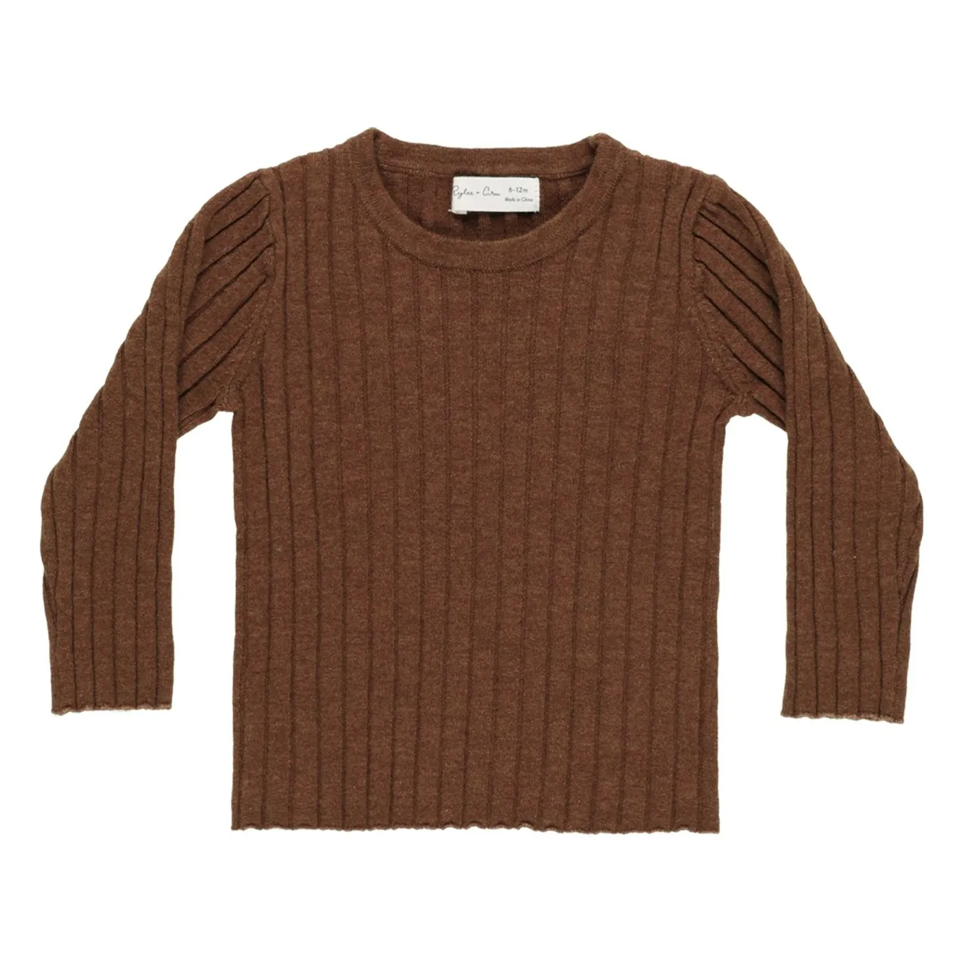 Rylee + Cru Brown Ribbed Mesh T-Shirt