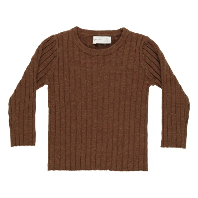 T-shirt Côtelé Maille | Marron