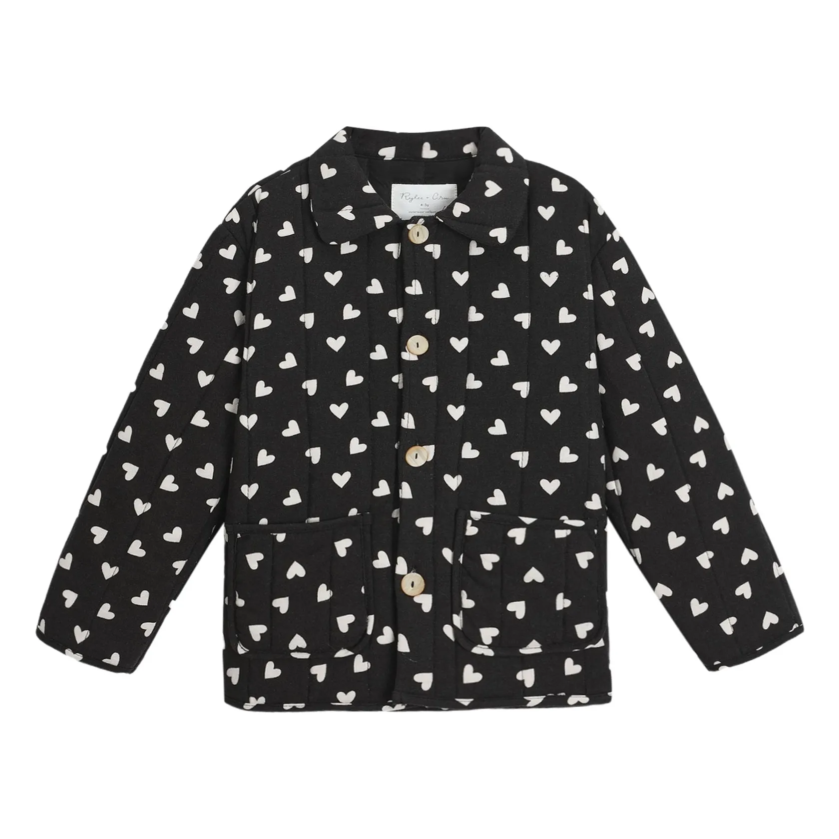 Rylee + Cru Black Quilted Hearts Jacket