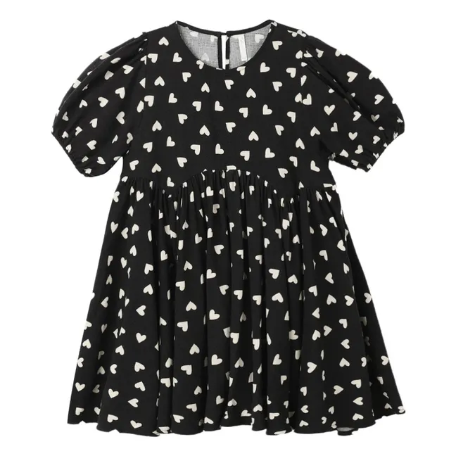 Robe Rose Cœurs | Noir