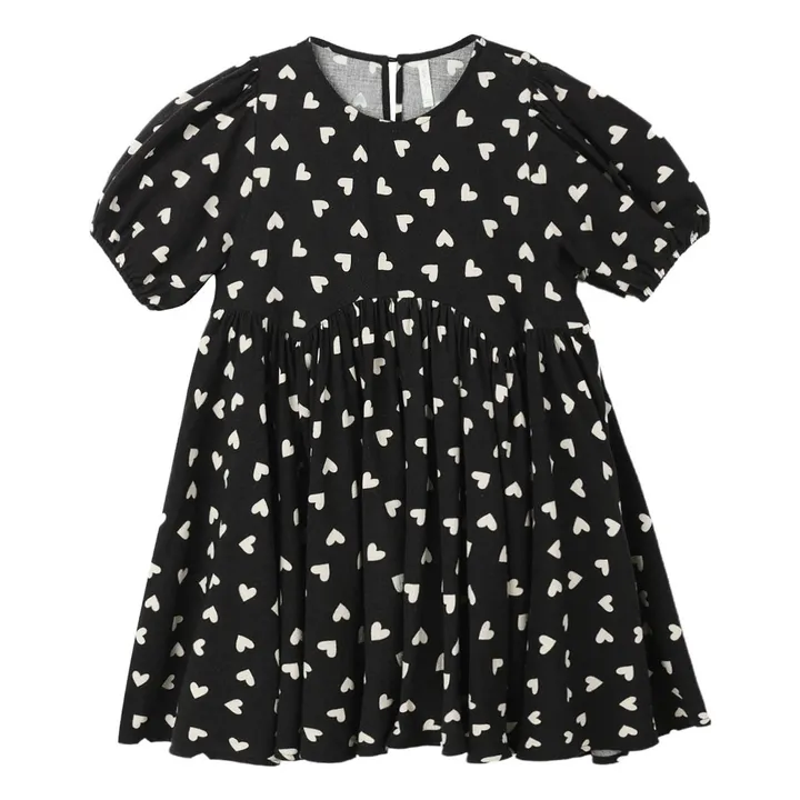 Robe Rose Cœurs | Noir- Image produit n°0