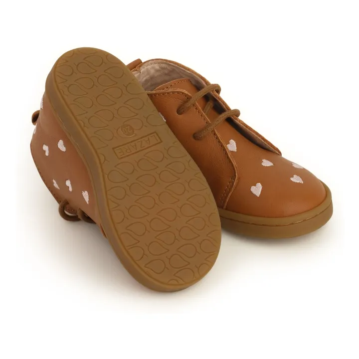 Chaussures Premiers Pas Coeurs Raoul | Camel- Image produit n°4