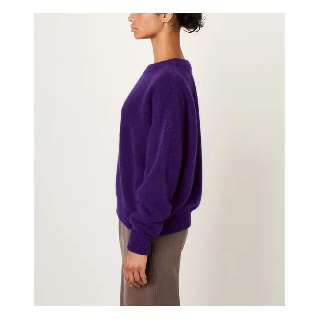 Pull Col Bateau Vitow Alpaga et Laine | Aubergine