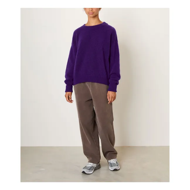Pull Col Bateau Vitow Alpaga et Laine | Aubergine