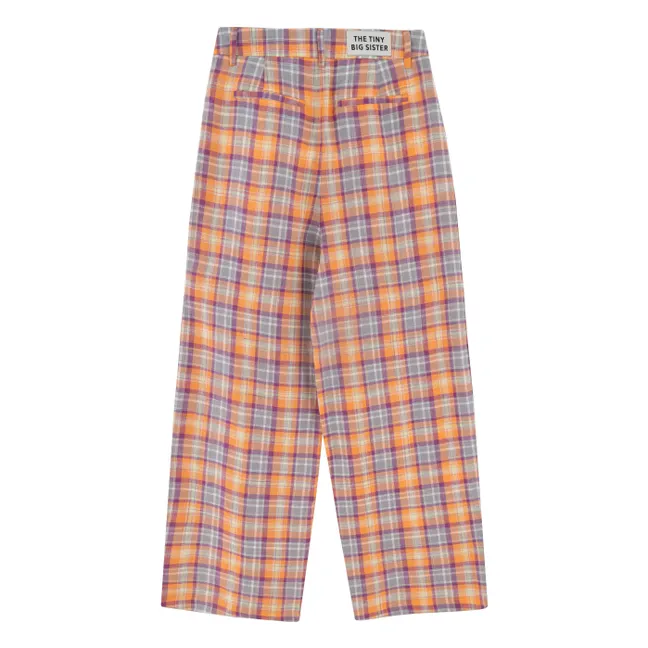Pantalones de rayas a cuadros | Naranja