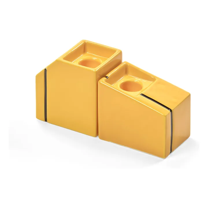 Bougeoir Silos | Jaune- Image produit n°1