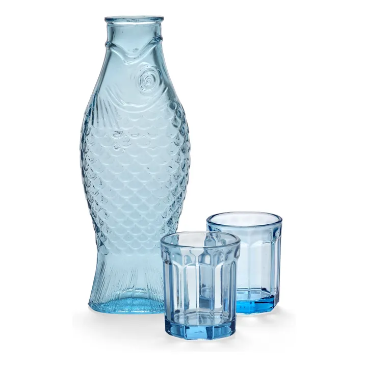 Set Carafe et verres Fish & Fish  | Bleu- Image produit n°1
