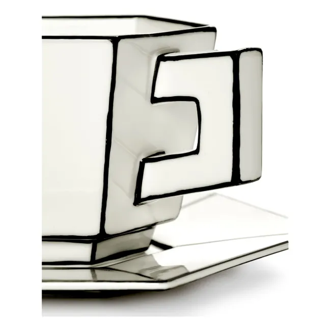 Set di tazze e piattini, Annabet Philips - Set di 2 | Noir/Blanc