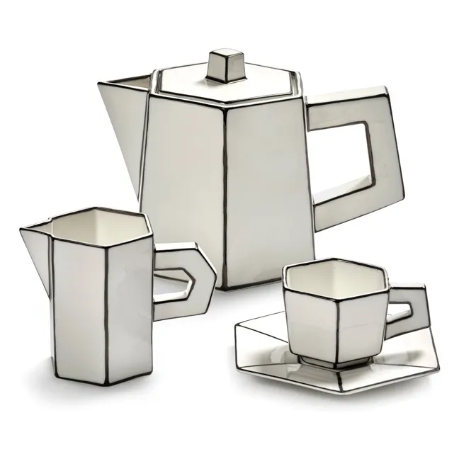Set Espressotasse und Untertasse, Annabet Philips - 2er-Set | Noir/Blanc