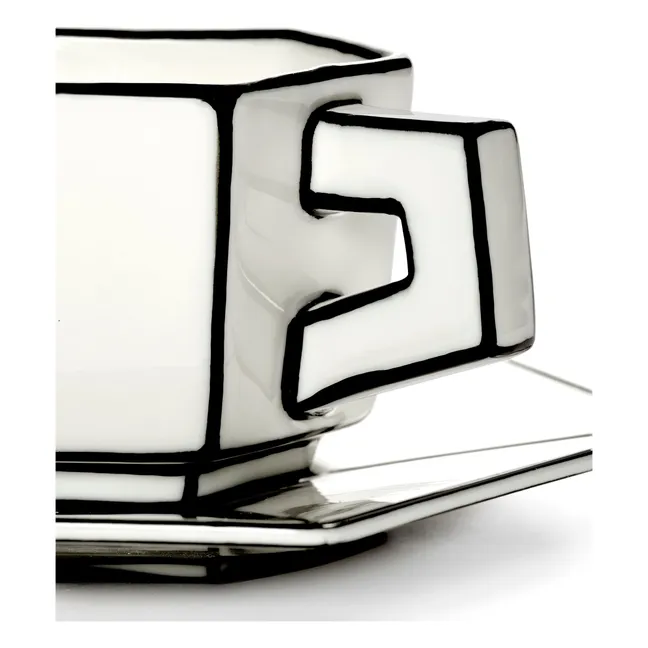 Set Espressotasse und Untertasse, Annabet Philips - 2er-Set | Noir/Blanc