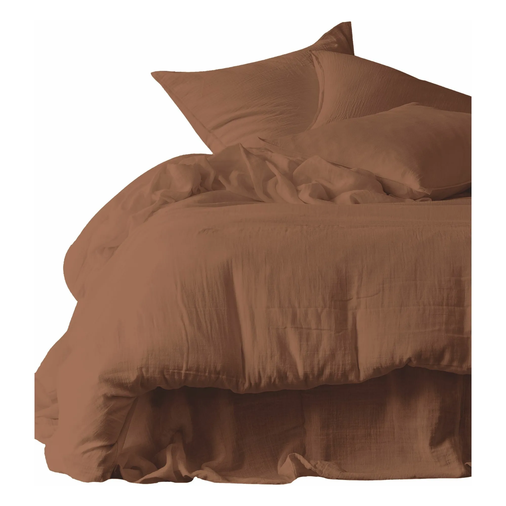 Housse de couette en gaze de coton Mykonos | Mocaccino- Image produit n°0