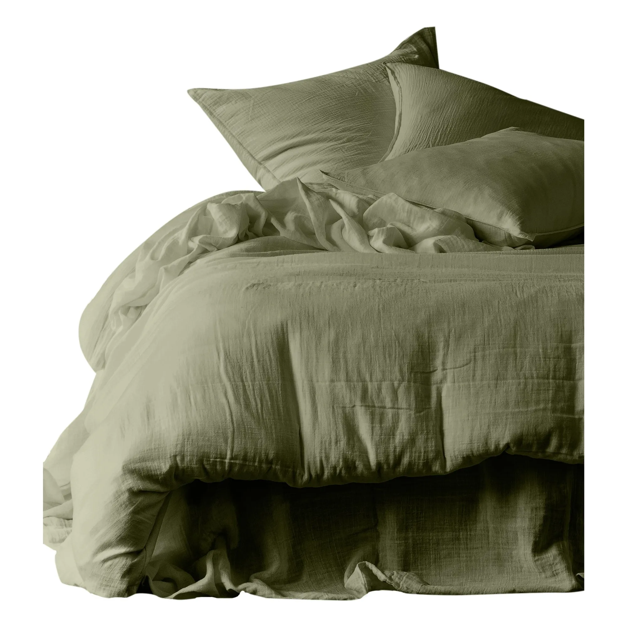 Haomy Khaki Mykonos Cotton Gauze Pillowcases - Set Of 2