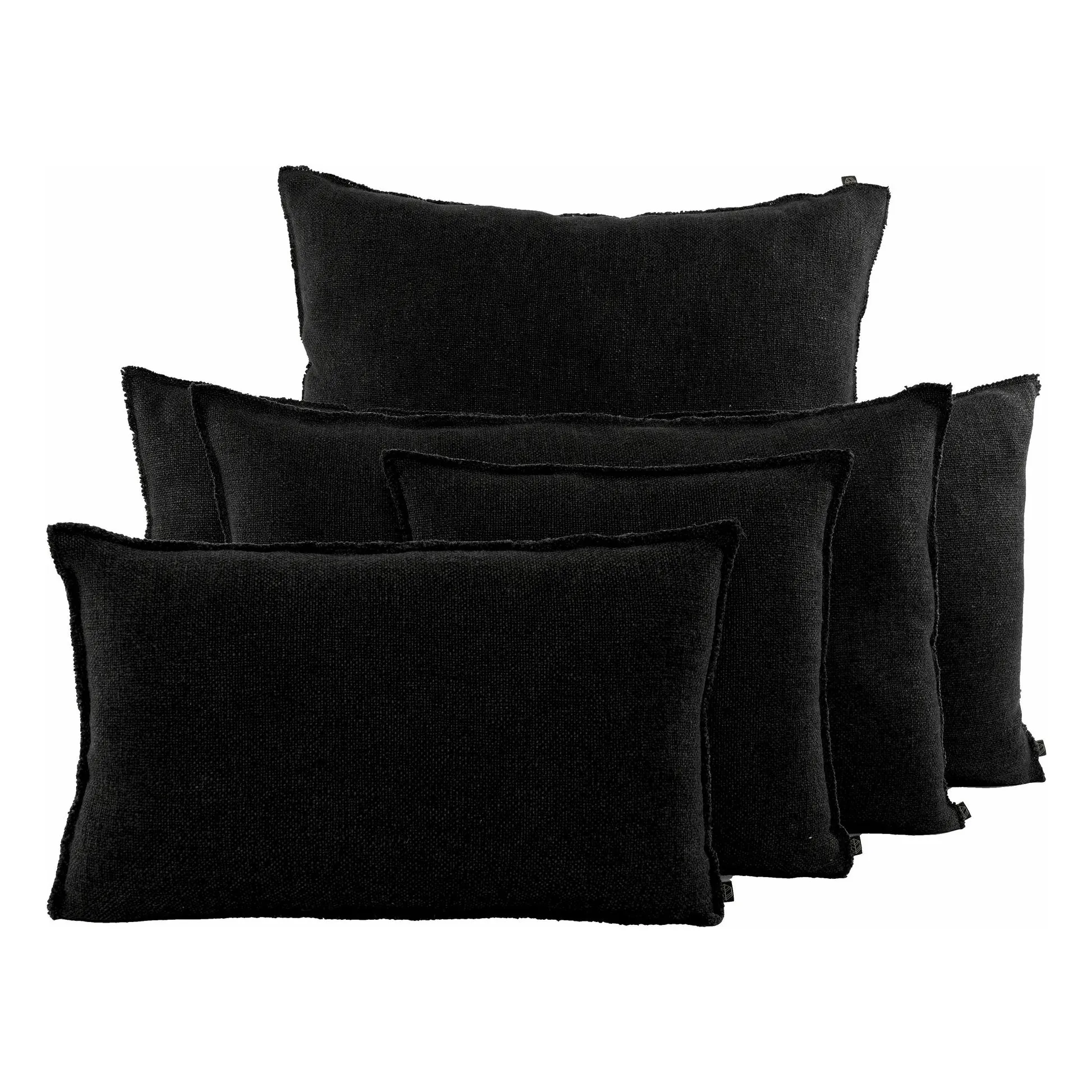 Haomy Black California Linen Cushion Cover