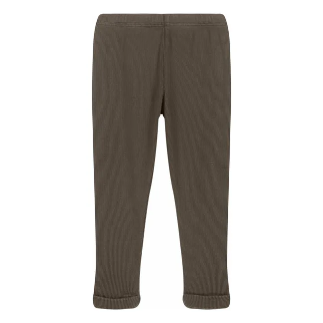 Legging Côtelé Rom-Pom Coton Bio | Taupe